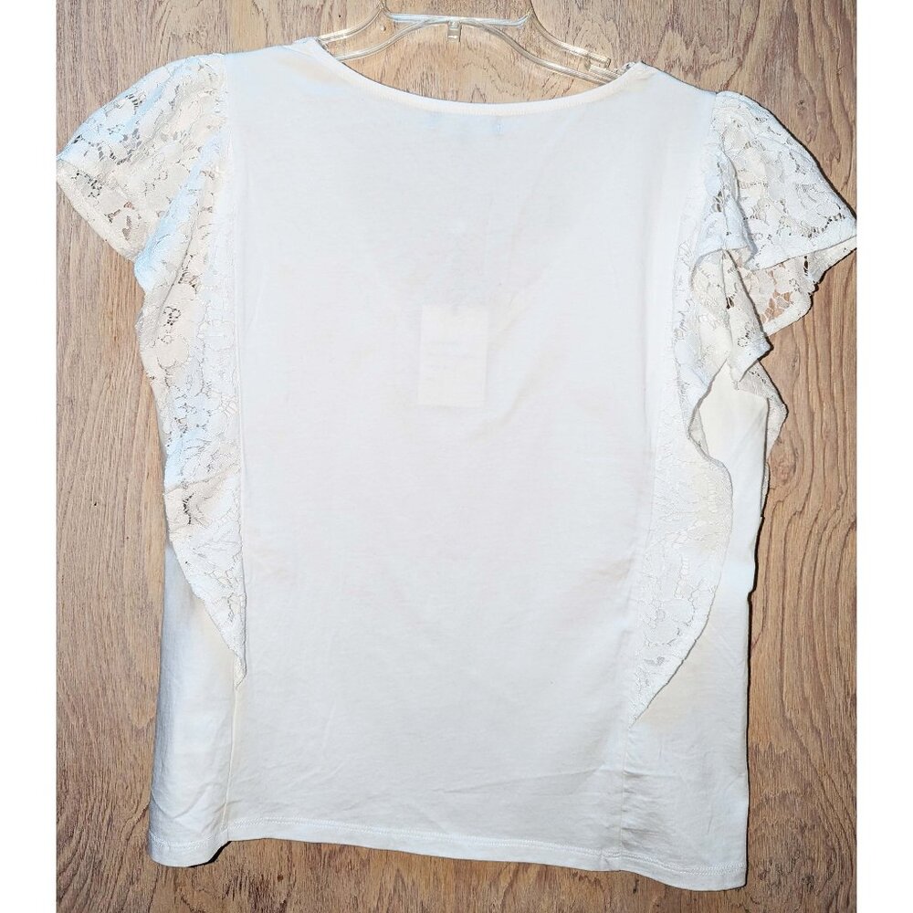 GENERATION LOVE Coralie Lace Combo Top in White size Large - Picture 4 of 7